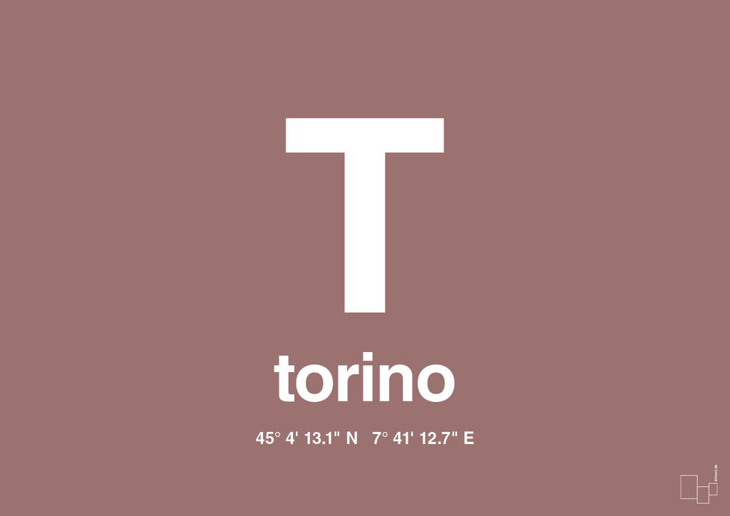 plakat: byplakat torino med koordinater - plum-Byer-A1two3