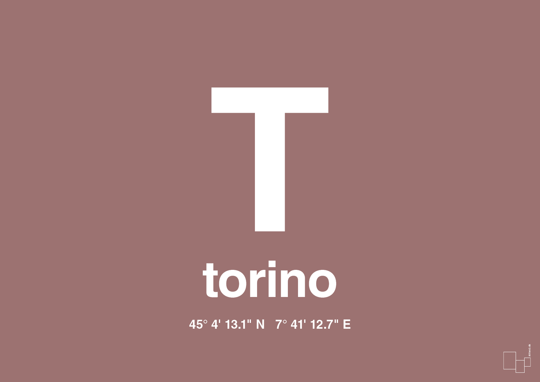 plakat: byplakat torino med koordinater - plum-Byer-A1two3