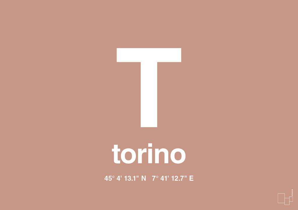 plakat: byplakat torino med koordinater - powder-Byer-A1two3