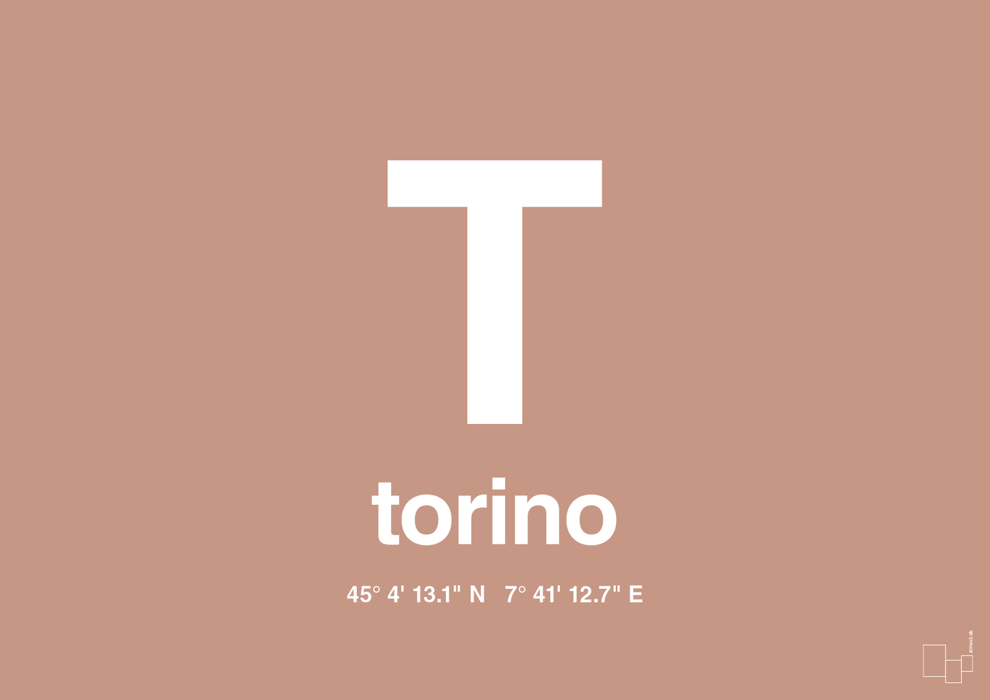 plakat: byplakat torino med koordinater - powder-Byer-A1two3
