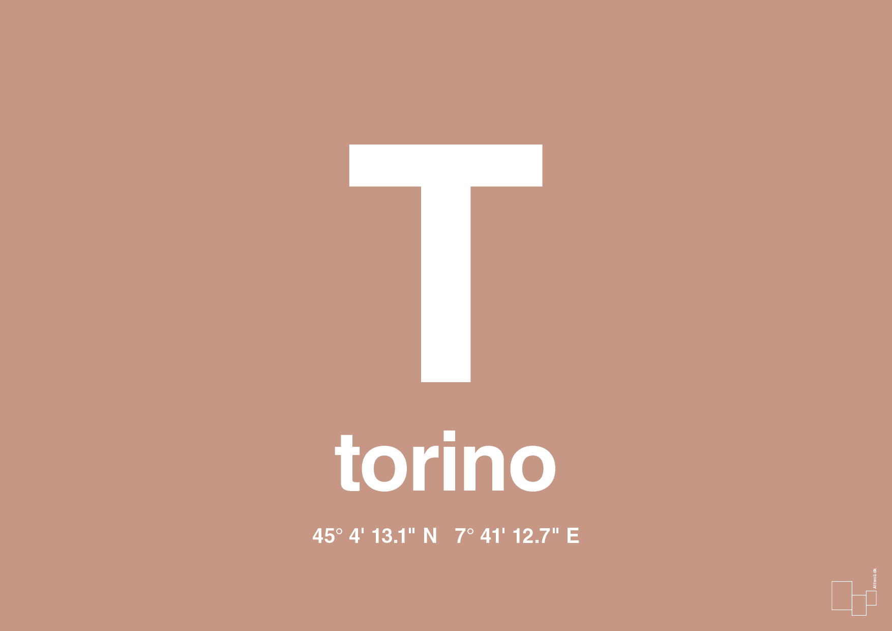 plakat: byplakat torino med koordinater - powder-Byer-A1two3