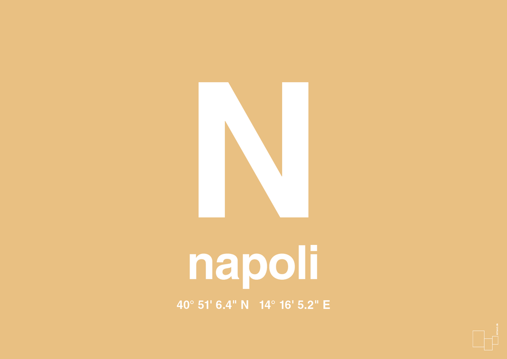 plakat: byplakat napoli med koordinater - charismatic-Byer-A1two3