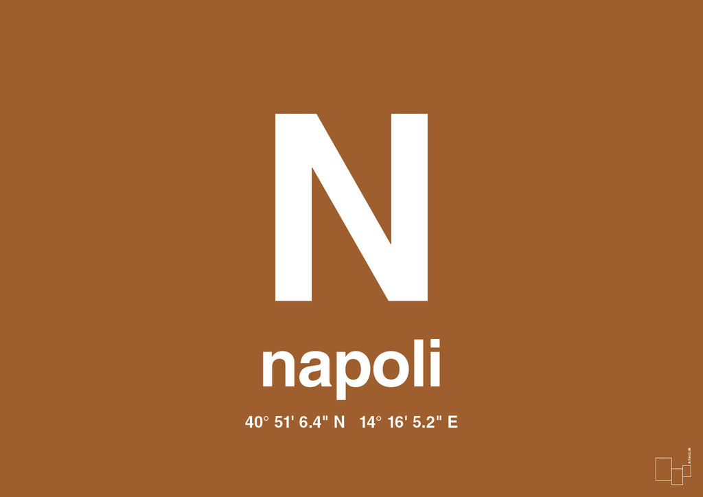 plakat: byplakat napoli med koordinater - cognac-Byer-A1two3
