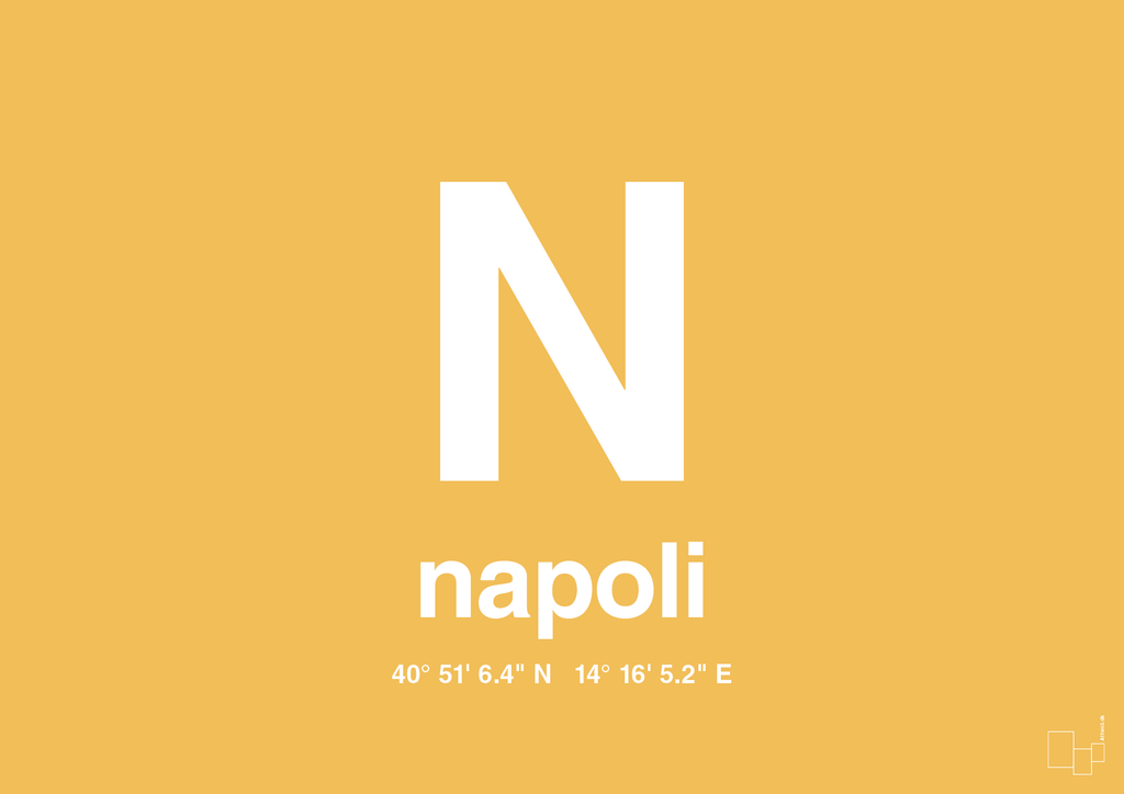 plakat: byplakat napoli med koordinater - honeycomb-Byer-A1two3