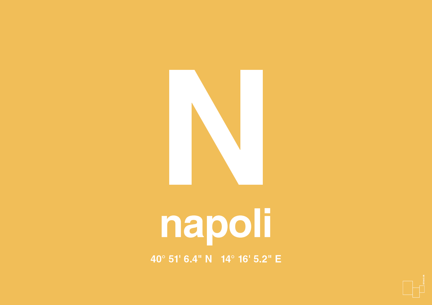 plakat: byplakat napoli med koordinater - honeycomb-Byer-A1two3