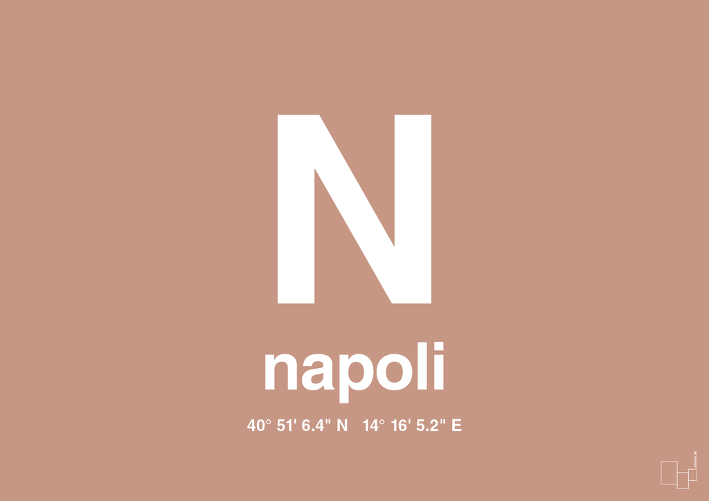plakat: byplakat napoli med koordinater - powder-Byer-A1two3