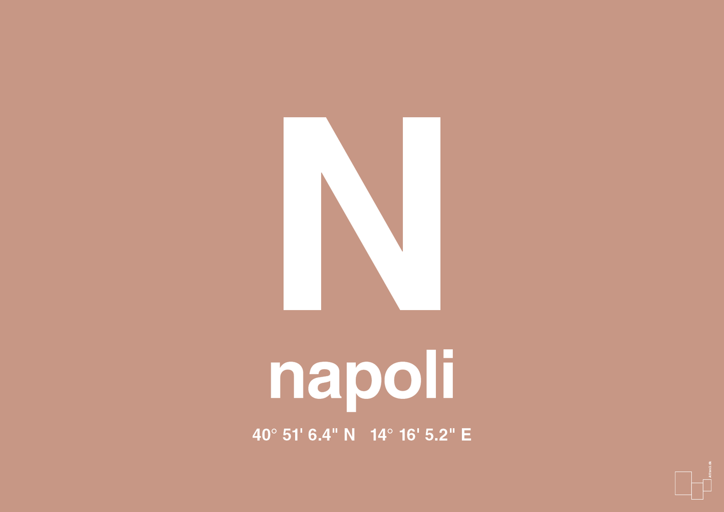 plakat: byplakat napoli med koordinater - powder-Byer-A1two3