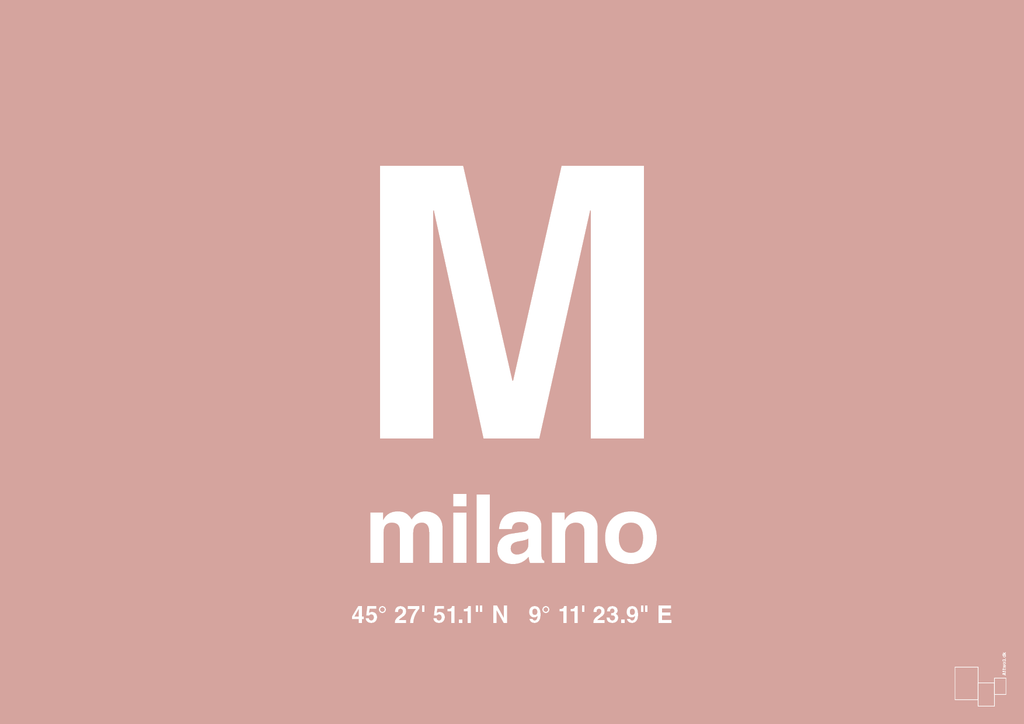 plakat: byplakat milano med koordinater - bubble shell-Byer-A1two3