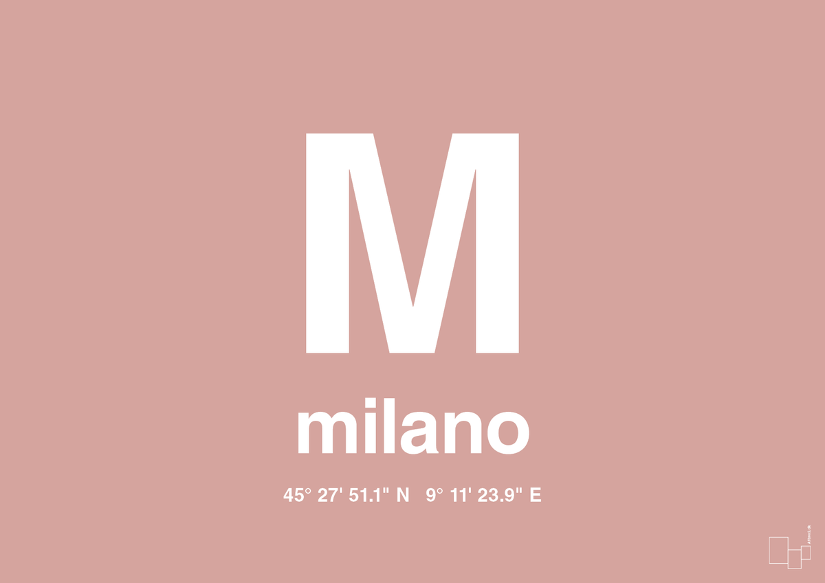 plakat: byplakat milano med koordinater - bubble shell-Byer-A1two3