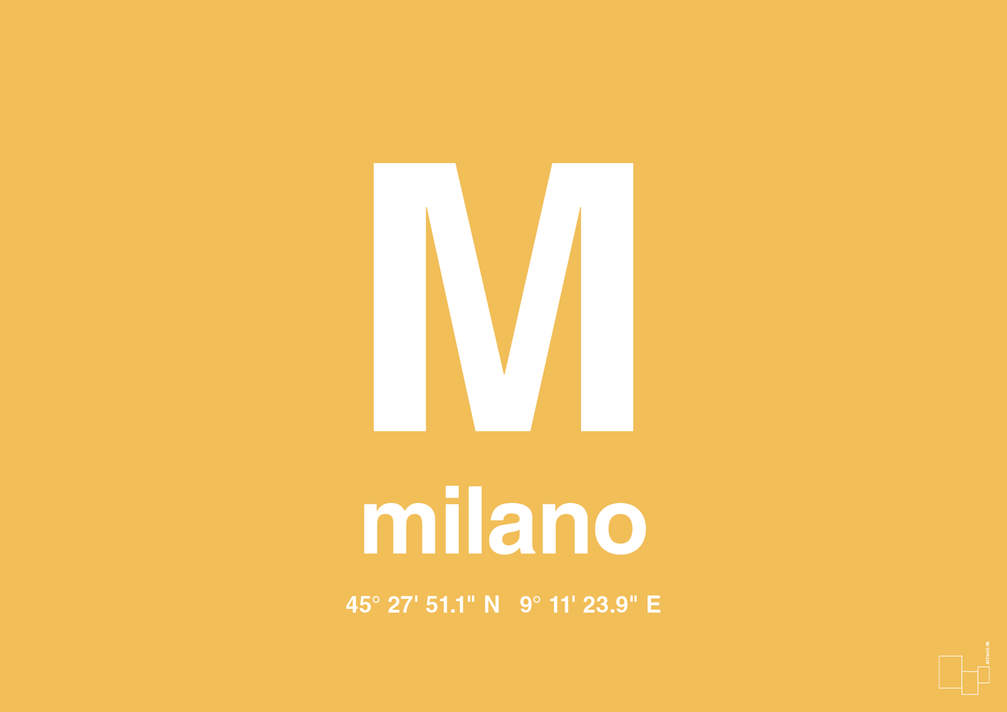 plakat: byplakat milano med koordinater - honeycomb-Byer-A1two3