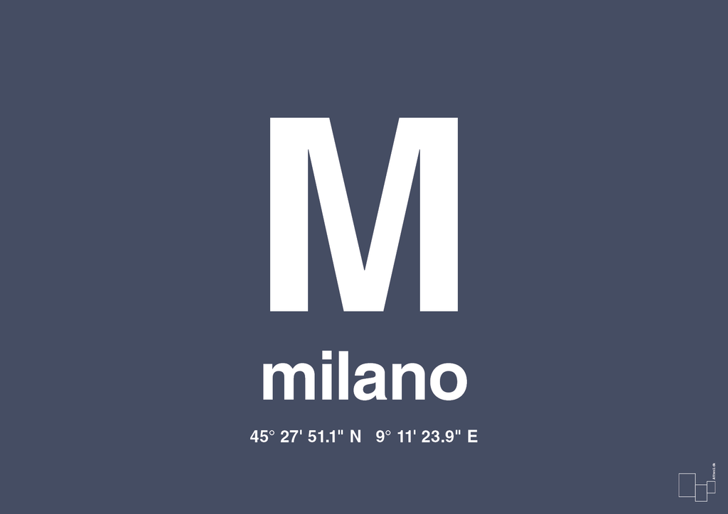 Byplakat milano med koordinater - petrol-Byer-A1two3