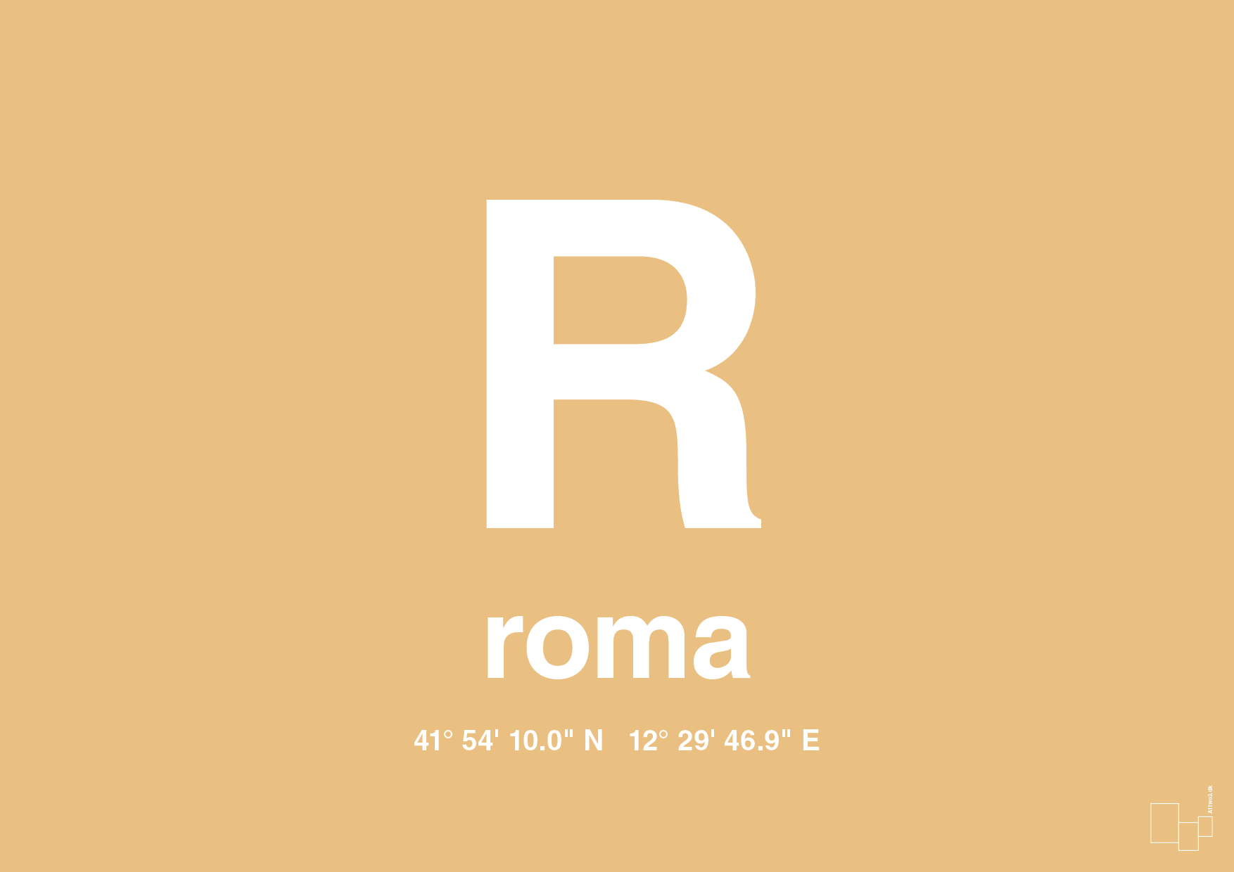 plakat: byplakat rom med koordinater - charismatic-Byer-A1two3