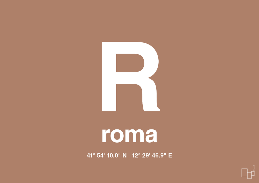 plakat: byplakat rom med koordinater - cider spice-Byer-A1two3