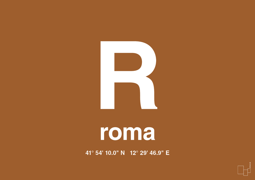 plakat: byplakat rom med koordinater - cognac-Byer-A1two3