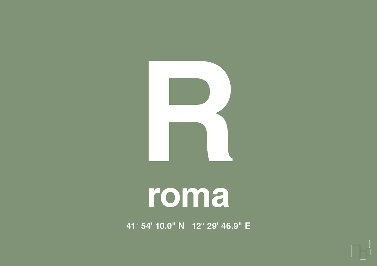 plakat: byplakat rom med koordinater - jade-Byer-A1two3