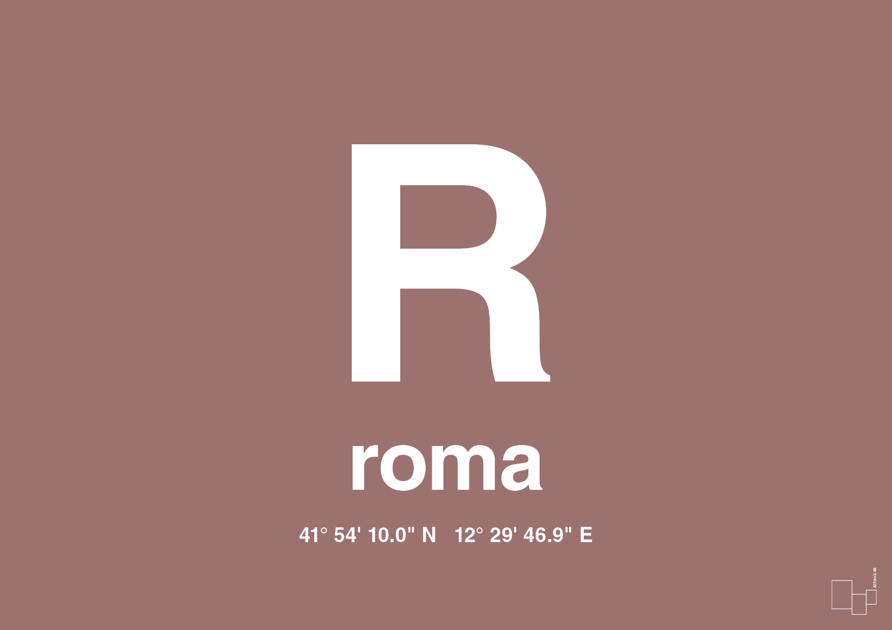 plakat: byplakat rom med koordinater - plum-Byer-A1two3