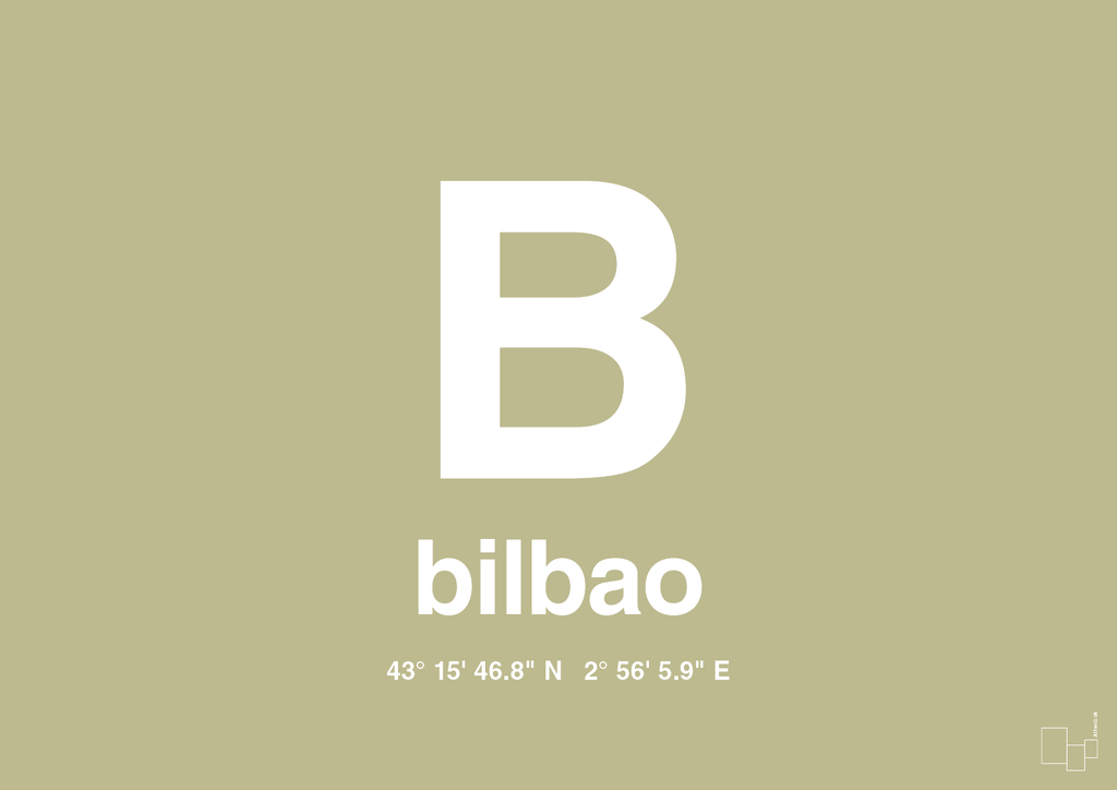 plakat: byplakat bilbao med koordinater - back to nature-Byer-A1two3