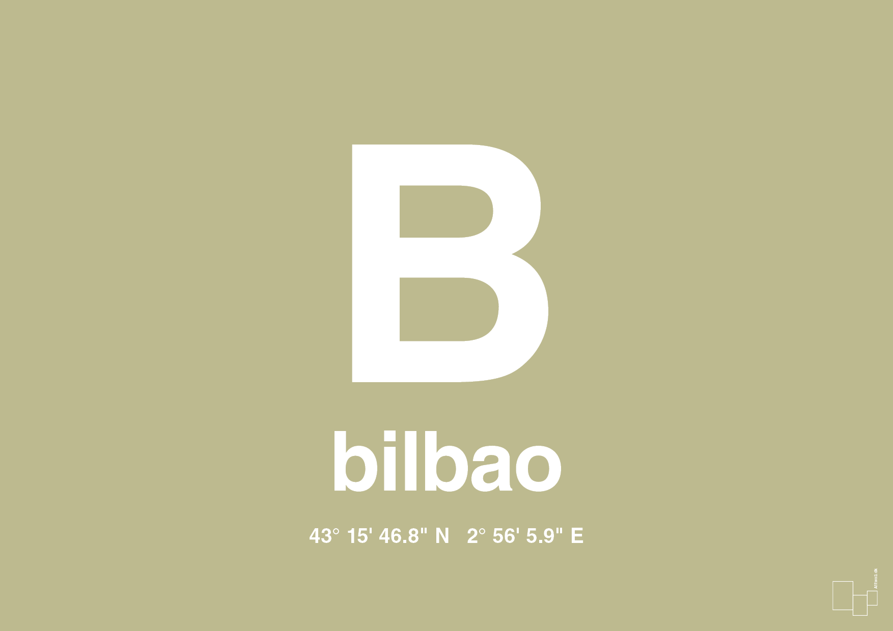 plakat: byplakat bilbao med koordinater - back to nature-Byer-A1two3