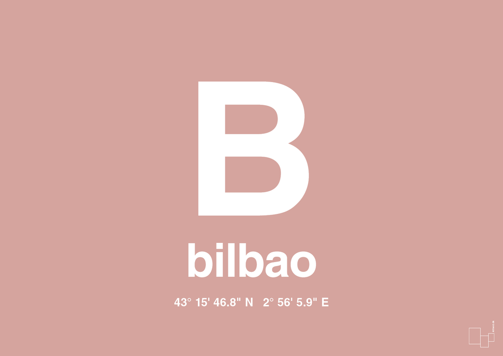 plakat: byplakat bilbao med koordinater - bubble shell-Byer-A1two3
