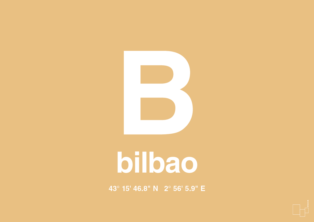 plakat: byplakat bilbao med koordinater - charismatic-Byer-A1two3