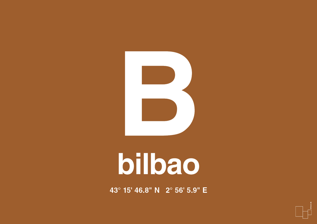 plakat: byplakat bilbao med koordinater - cognac-Byer-A1two3