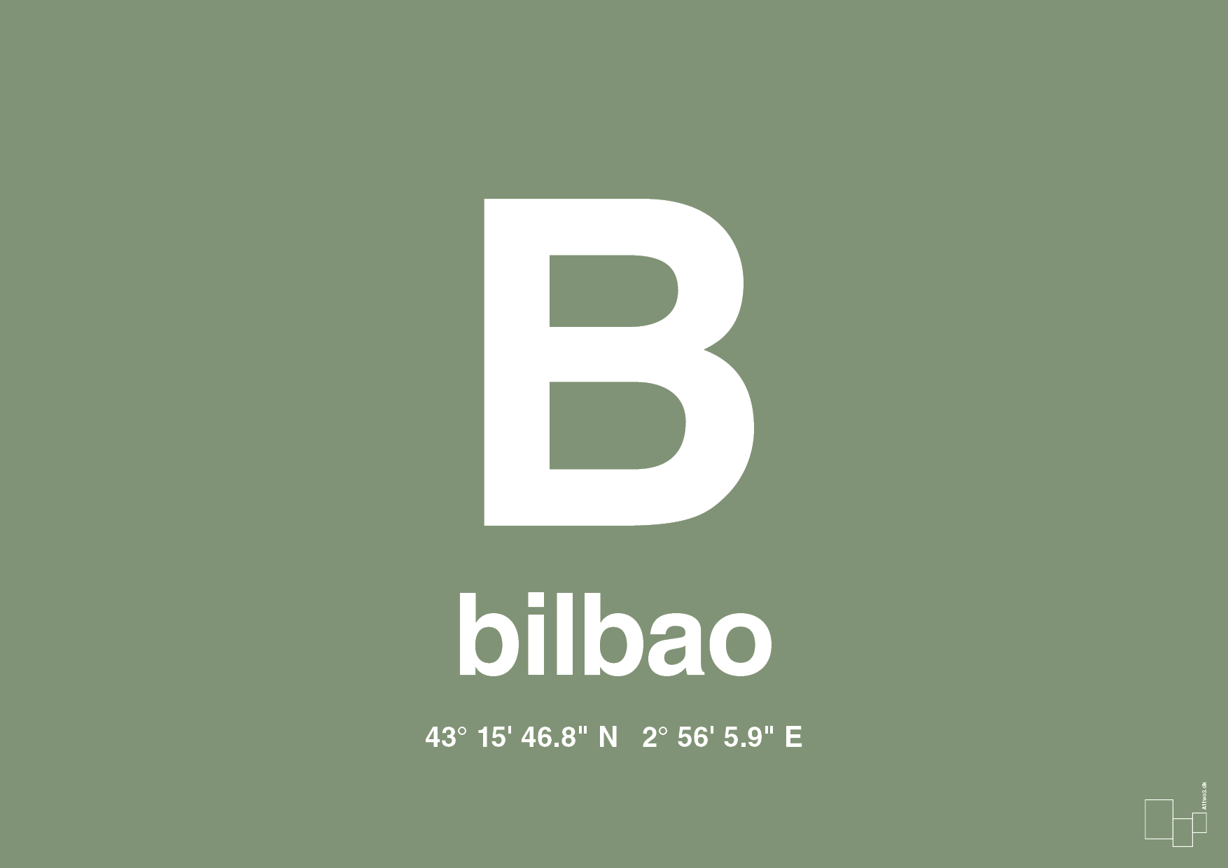plakat: byplakat bilbao med koordinater - jade-Byer-A1two3