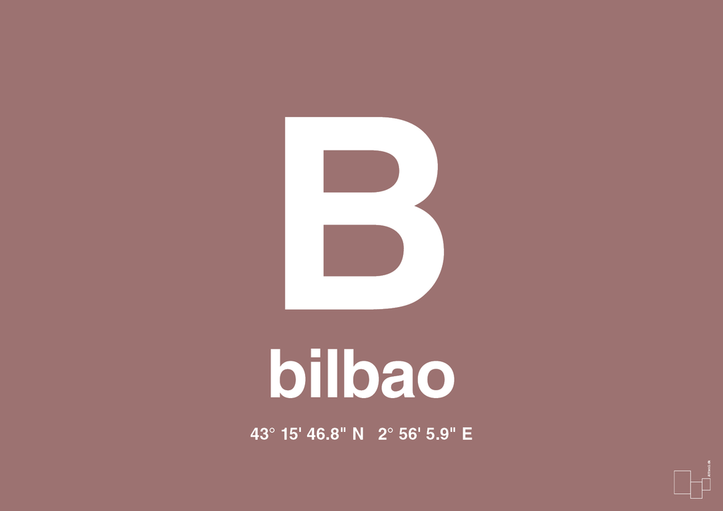 plakat: byplakat bilbao med koordinater - plum-Byer-A1two3