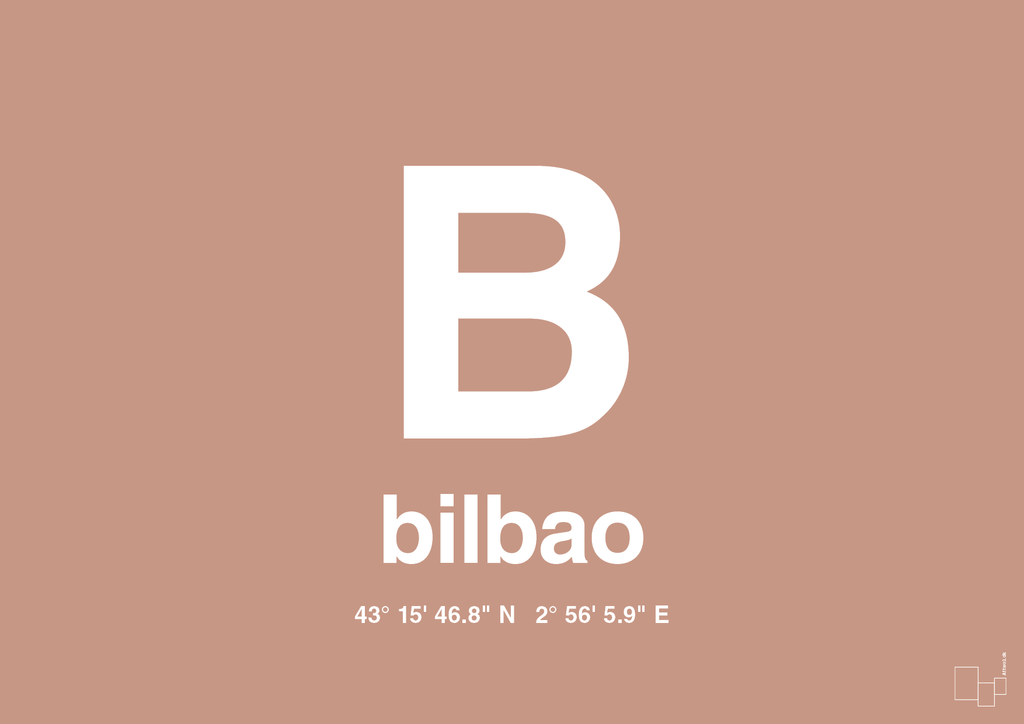 plakat: byplakat bilbao med koordinater - powder-Byer-A1two3