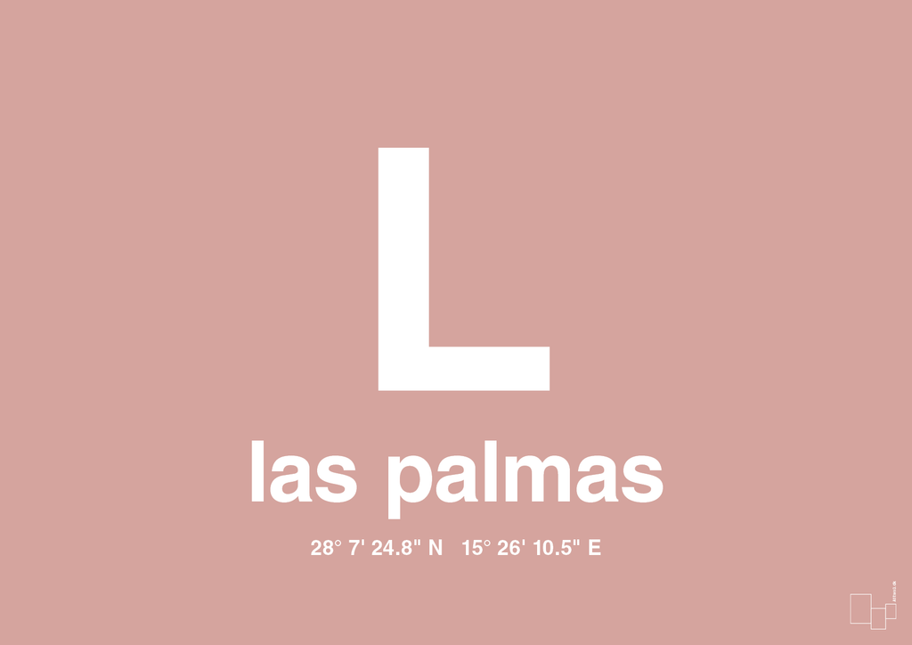 plakat: byplakat las palmas de gran canaria med koordinater - bubble shell-Byer-A1two3