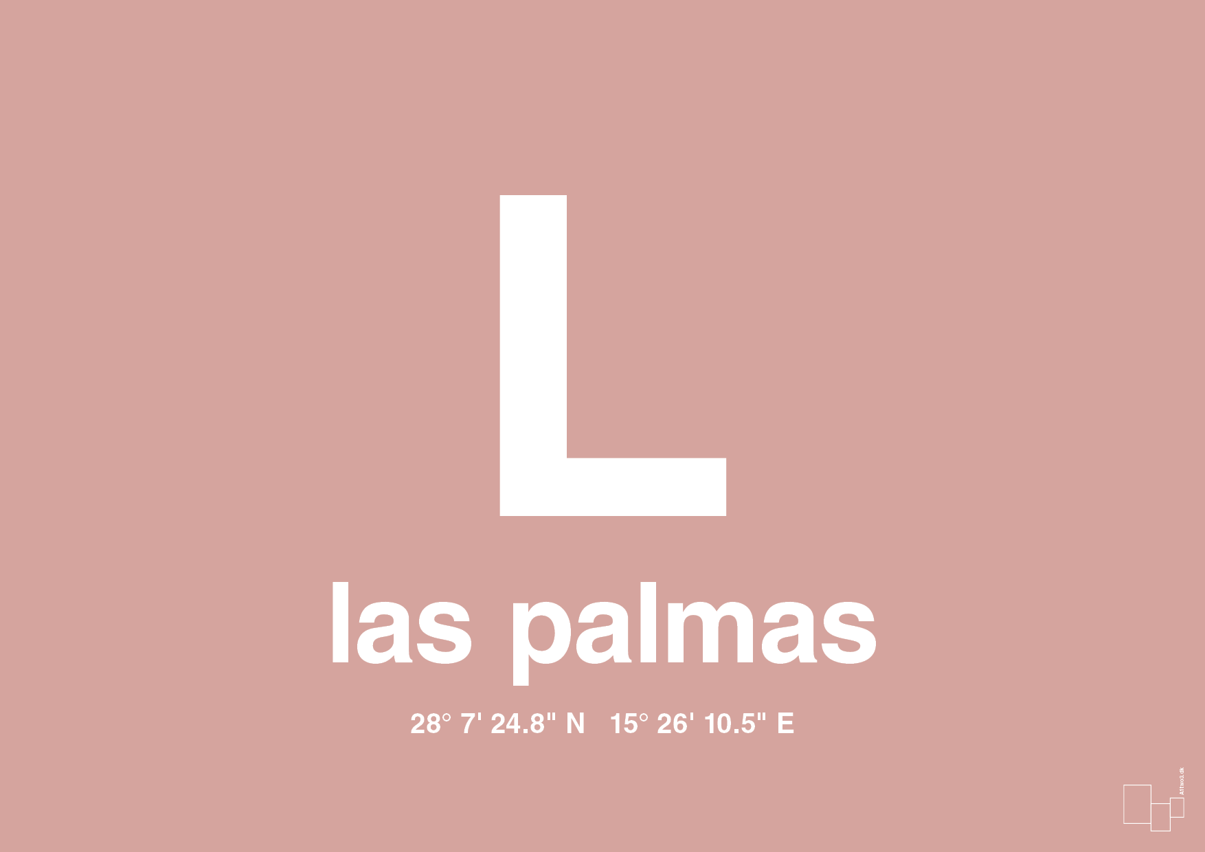plakat: byplakat las palmas de gran canaria med koordinater - bubble shell-Byer-A1two3