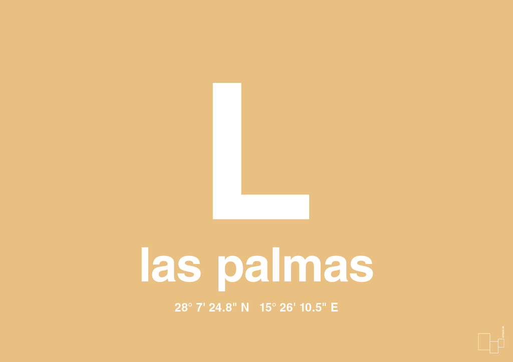plakat: byplakat las palmas de gran canaria med koordinater - charismatic-Byer-A1two3