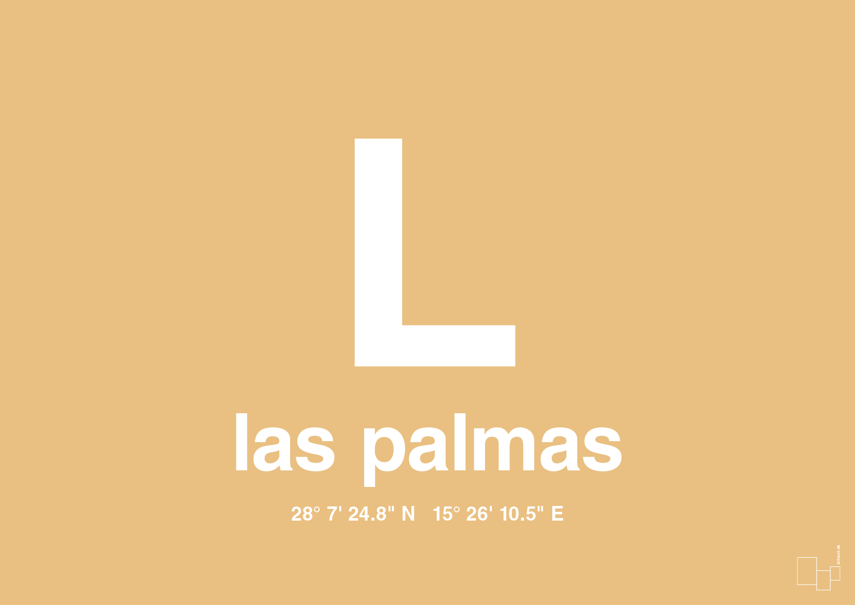 plakat: byplakat las palmas de gran canaria med koordinater - charismatic-Byer-A1two3