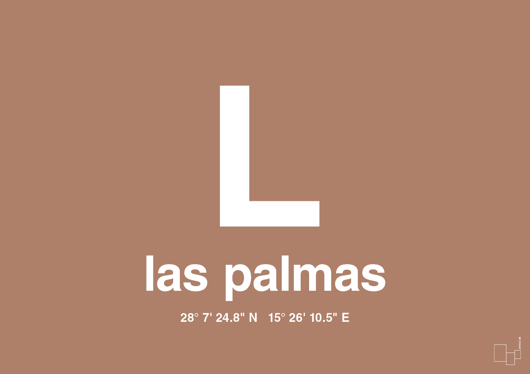 plakat: byplakat las palmas de gran canaria med koordinater - cider spice-Byer-A1two3