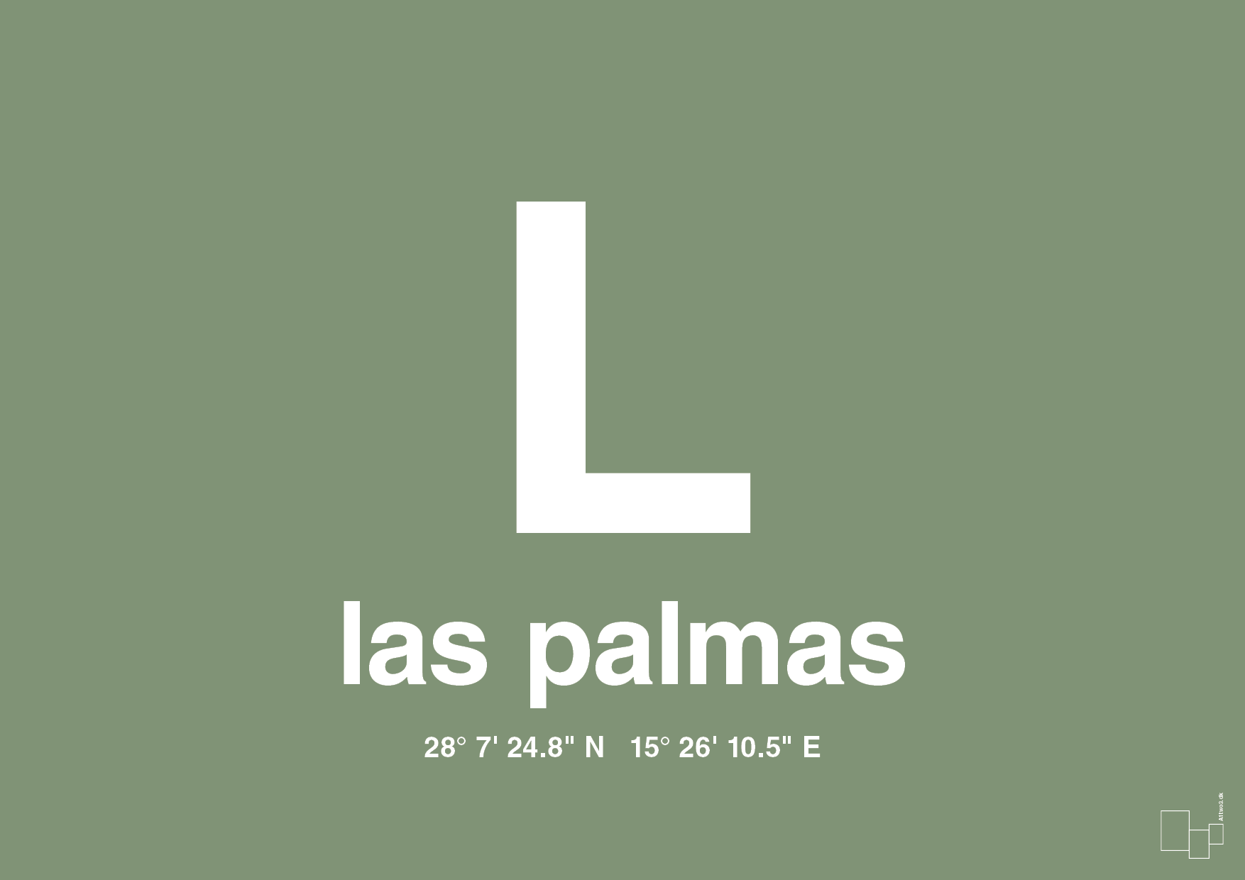 plakat: byplakat las palmas de gran canaria med koordinater - jade-Byer-A1two3