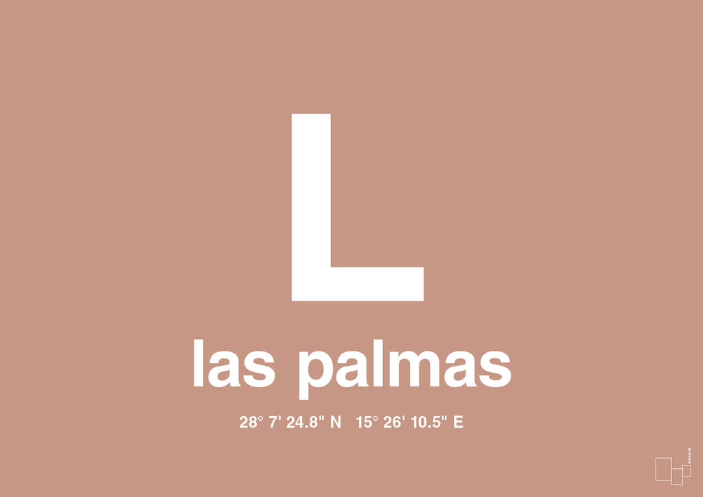 plakat: byplakat las palmas de gran canaria med koordinater - powder-Byer-A1two3