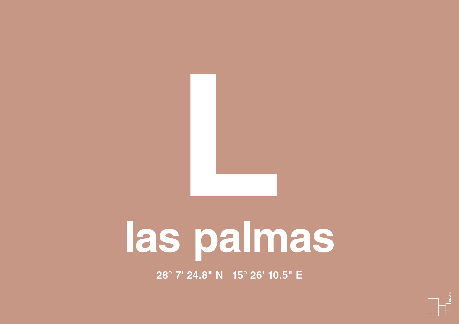 plakat: byplakat las palmas de gran canaria med koordinater - powder-Byer-A1two3