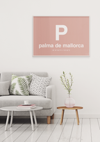 plakat: byplakat palma de mallorca med koordinater - creamy mushroom-Byer-A1two3