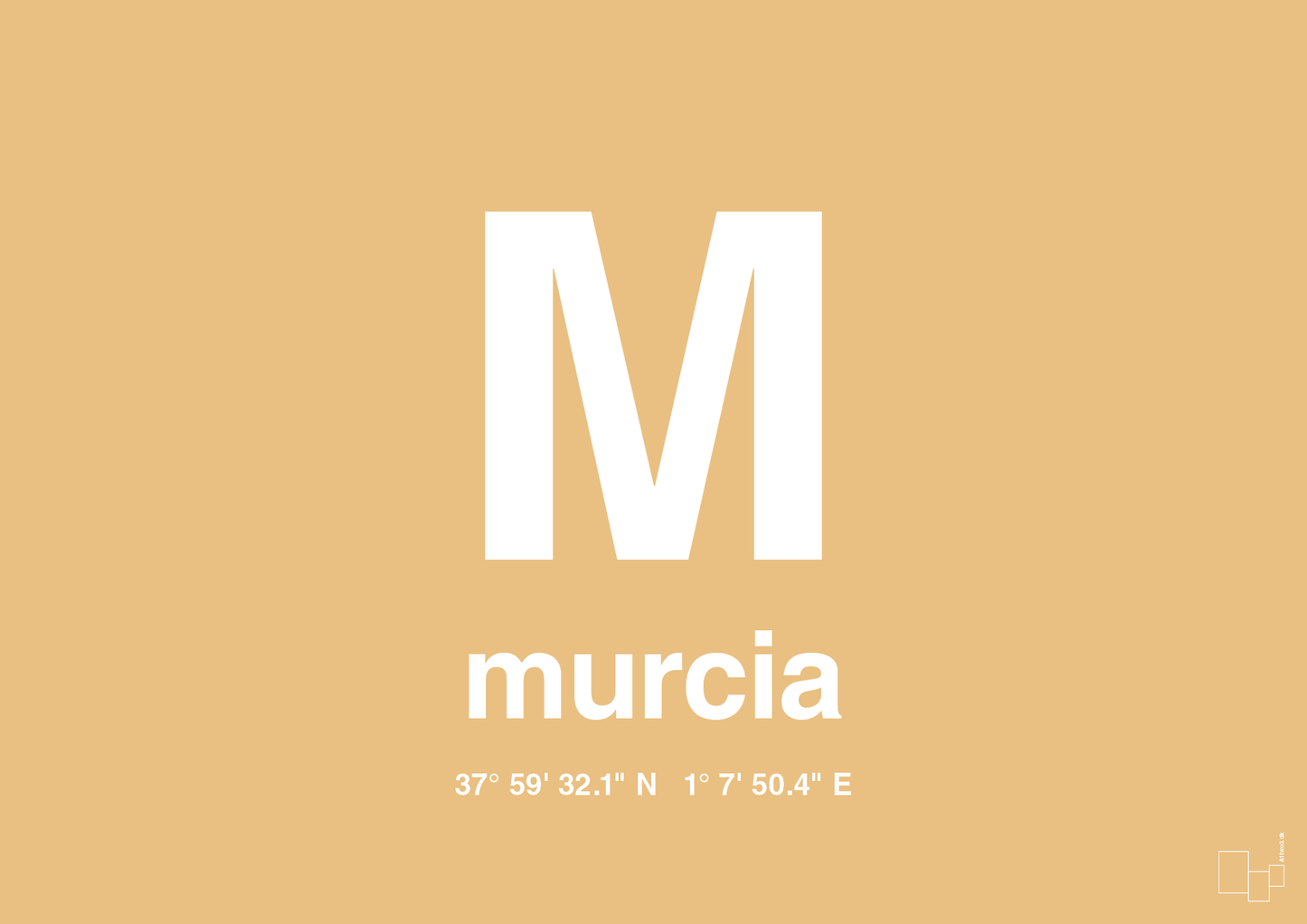 plakat: byplakat murcia med koordinater - charismatic-Byer-A1two3