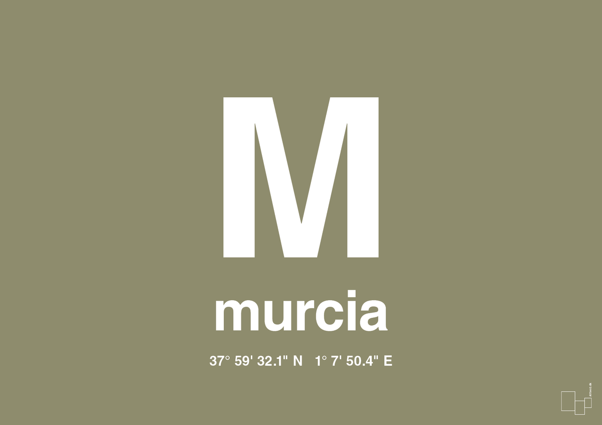 plakat: byplakat murcia med koordinater - misty forrest-Byer-A1two3