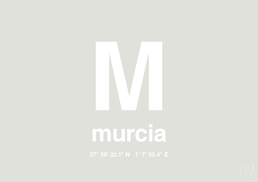 plakat: byplakat murcia med koordinater - painters white-Byer-A1two3