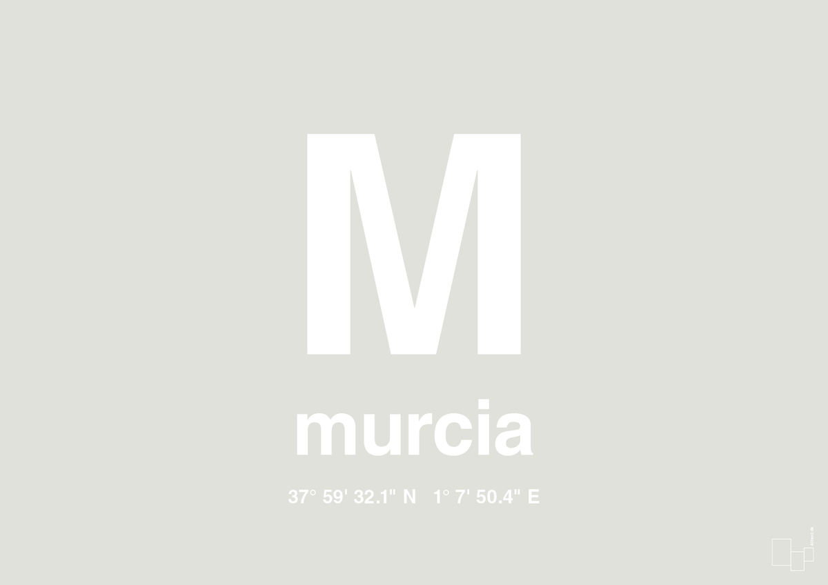 plakat: byplakat murcia med koordinater - painters white-Byer-A1two3