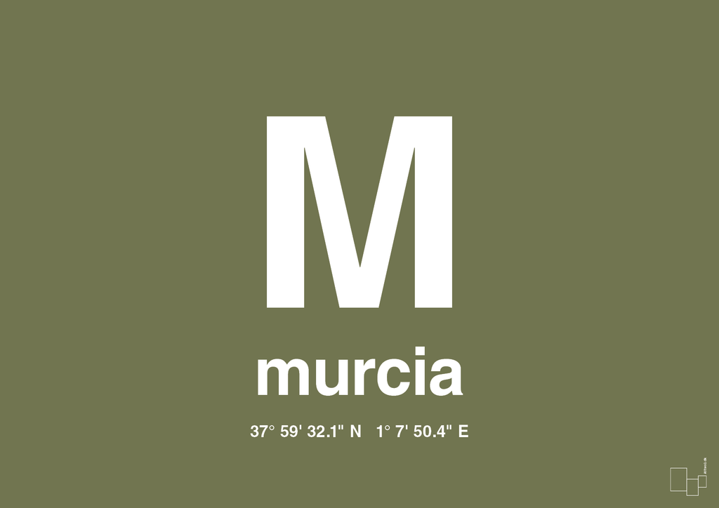 plakat: byplakat murcia med koordinater - secret meadow-Byer-A1two3