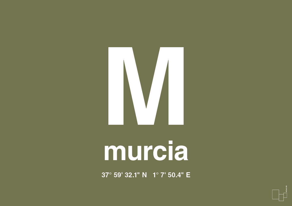 plakat: byplakat murcia med koordinater - secret meadow-Byer-A1two3