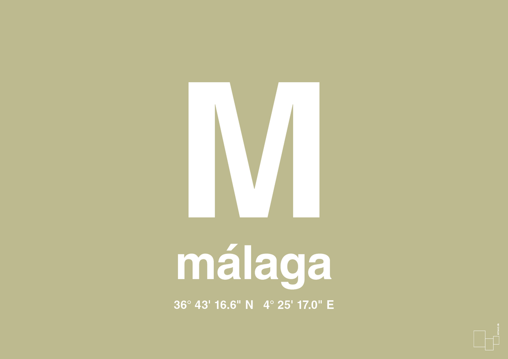 plakat: byplakat málaga med koordinater - back to nature-Byer-A1two3