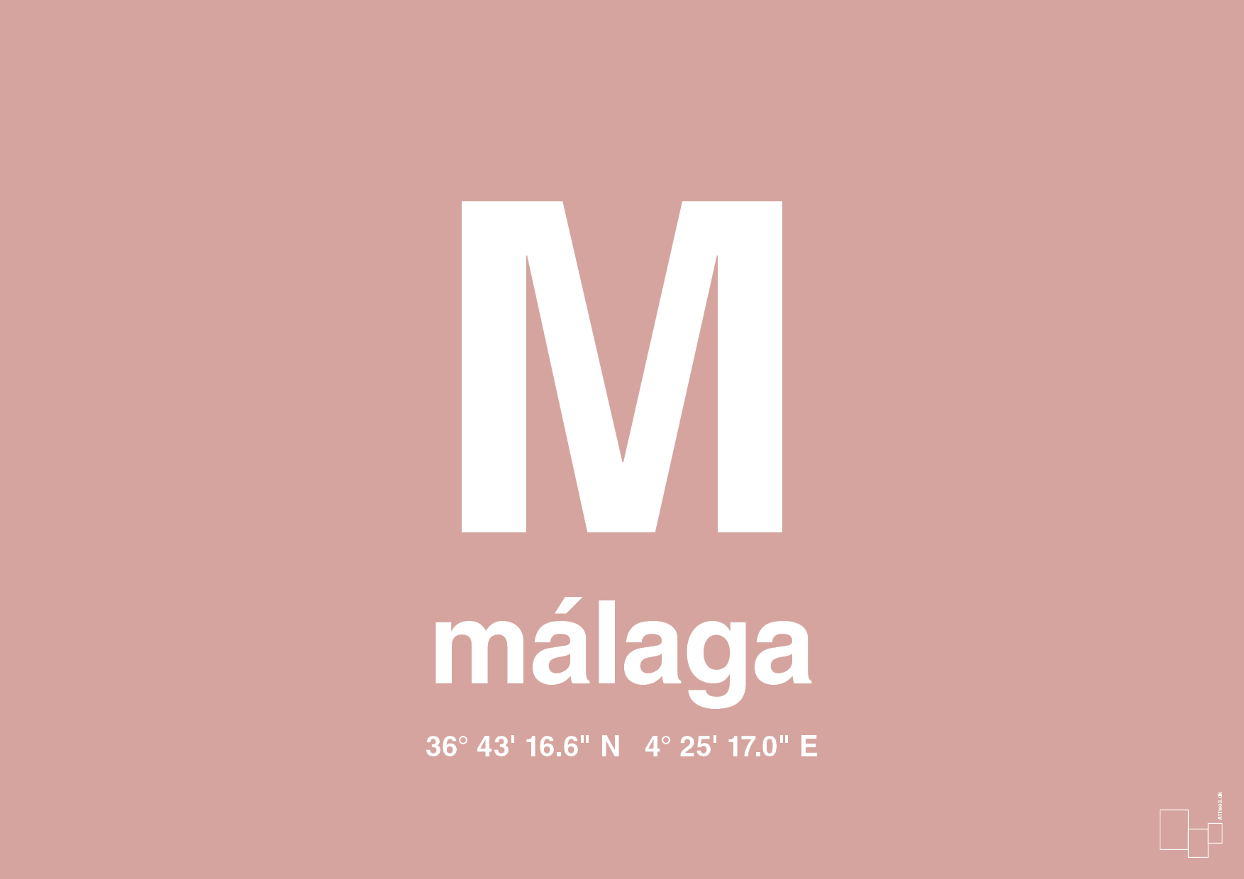 plakat: byplakat málaga med koordinater - bubble shell-Byer-A1two3