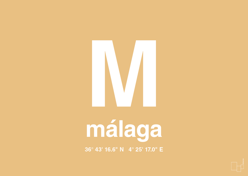 plakat: byplakat málaga med koordinater - charismatic-Byer-A1two3
