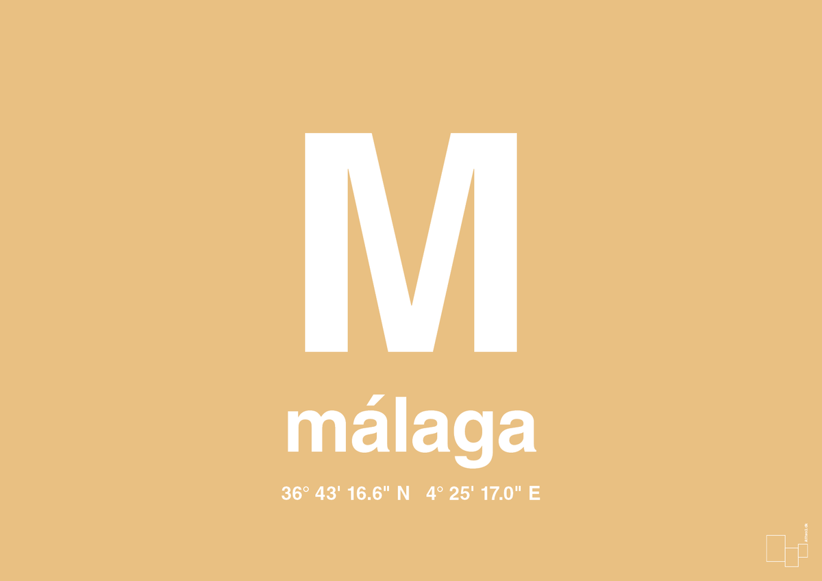 plakat: byplakat málaga med koordinater - charismatic-Byer-A1two3
