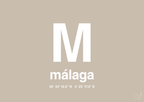 plakat: byplakat málaga med koordinater - creamy mushroom-Byer-A1two3