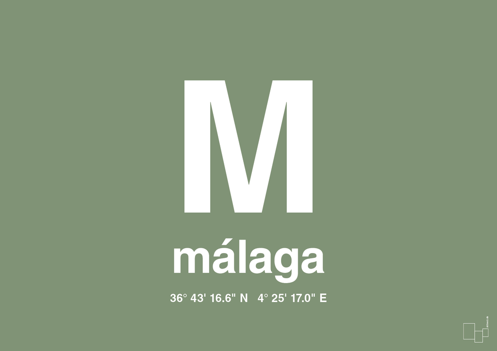 plakat: byplakat málaga med koordinater - jade-Byer-A1two3