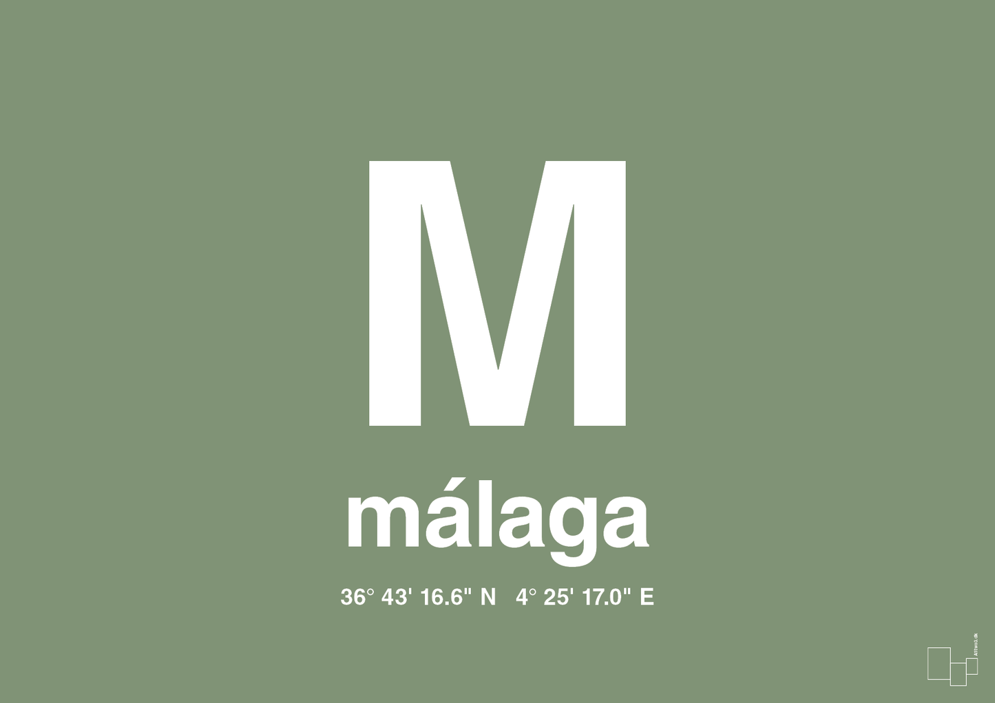 plakat: byplakat málaga med koordinater - jade-Byer-A1two3